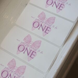 One Year Birthday Party Labels